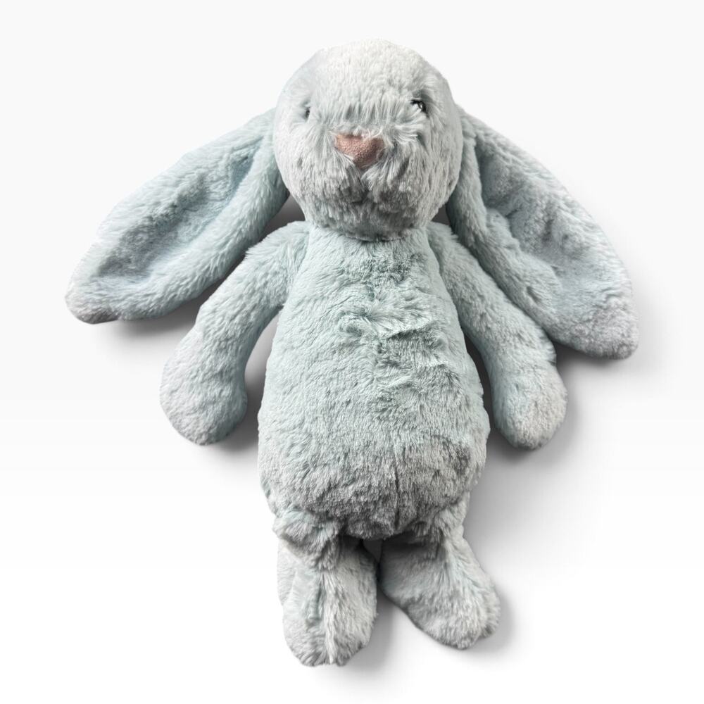 Jellycat Bashful Beau Blue Bunny Medium OG Blue Tail Rare Retired Plush